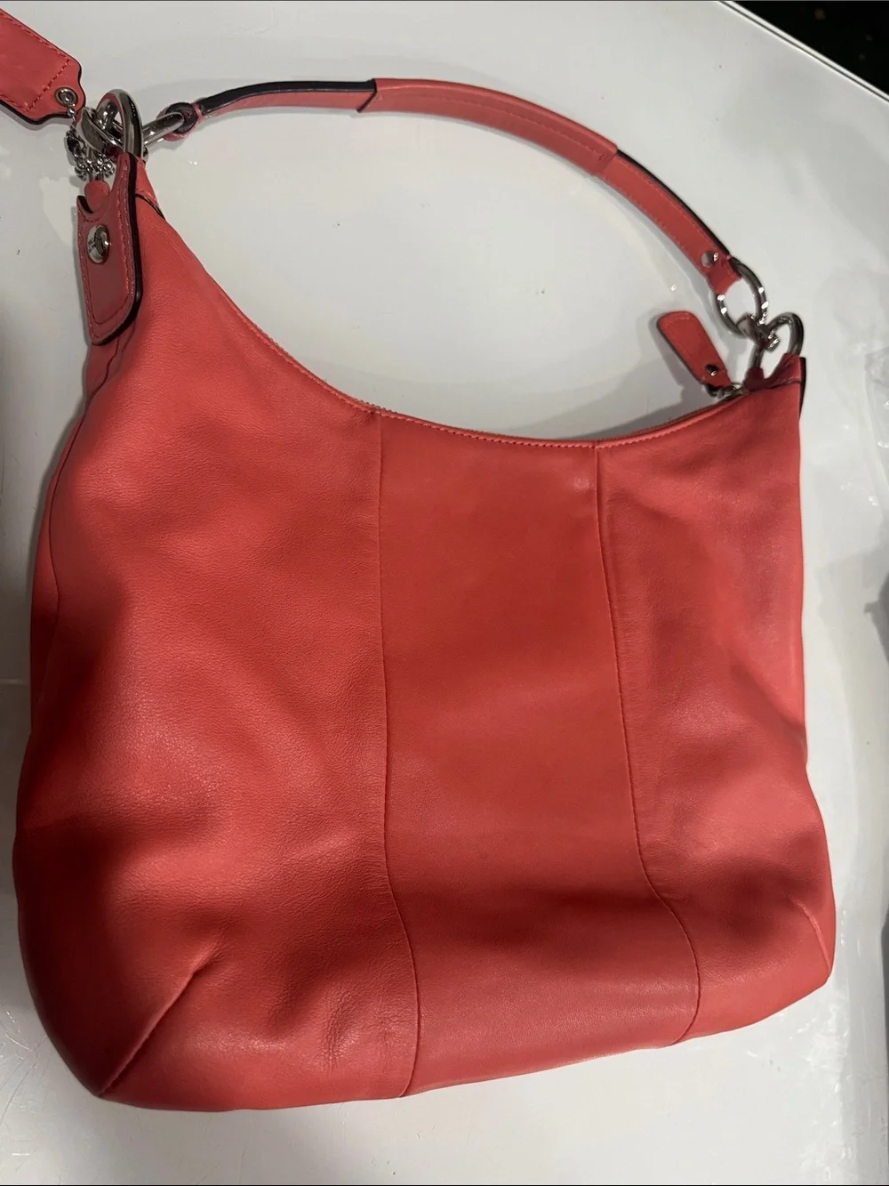 Coach Kristin Coral Pink Leather Shoulder Bag